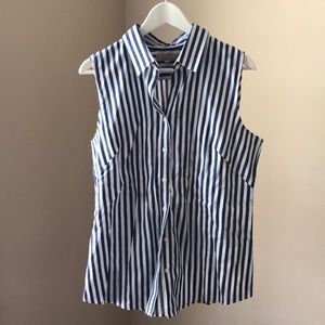 Banana Republic Striped Sleeveless Button up